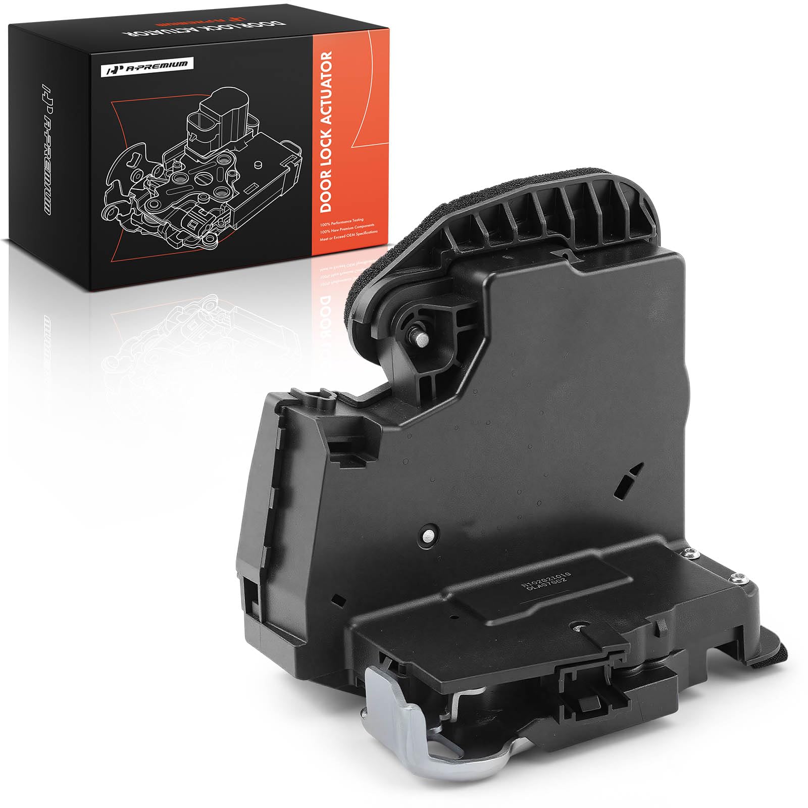 A-Premium rear left door lock actuator close-up shows durable construction for reliable operation.