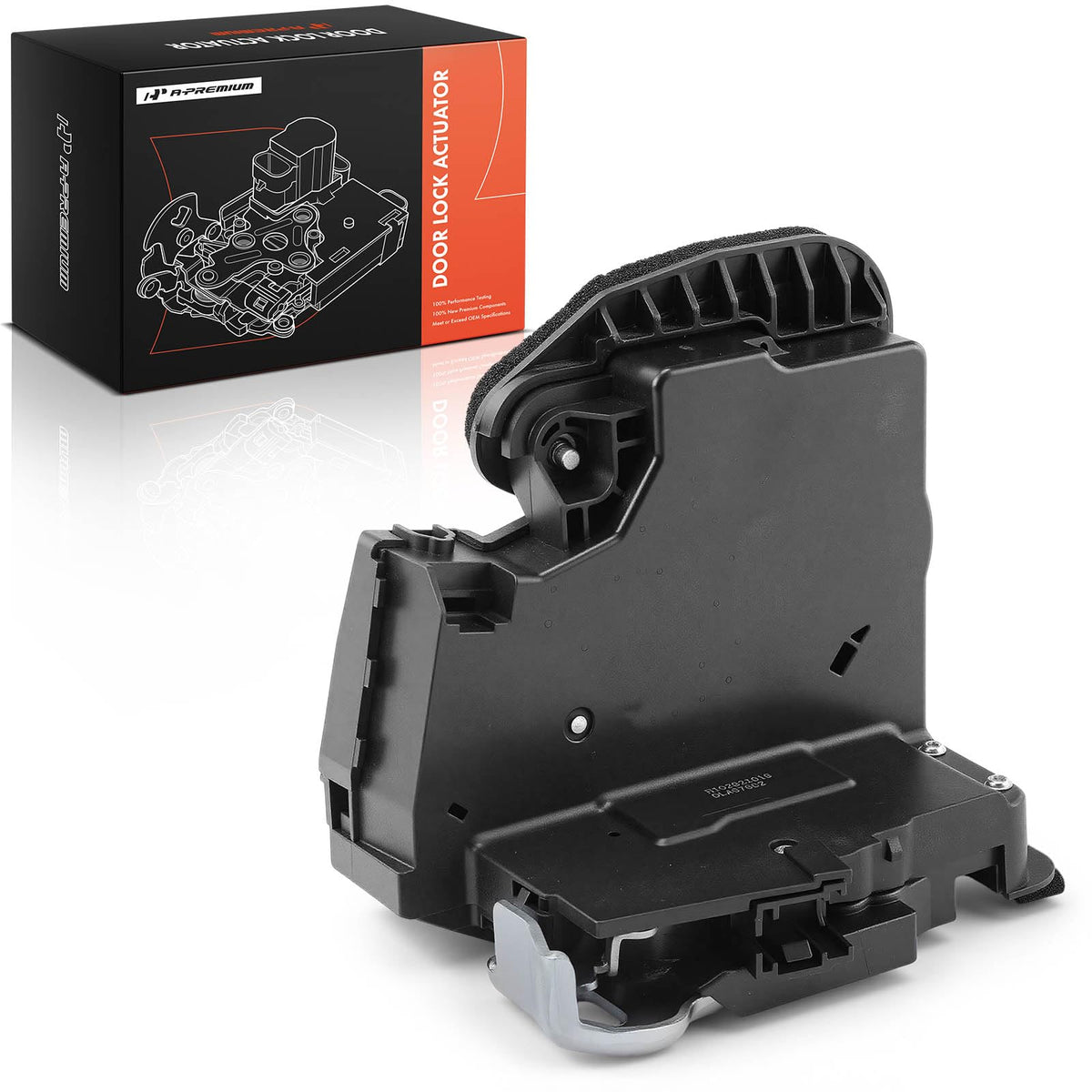 A-Premium rear left door lock actuator close-up shows durable construction for reliable operation.