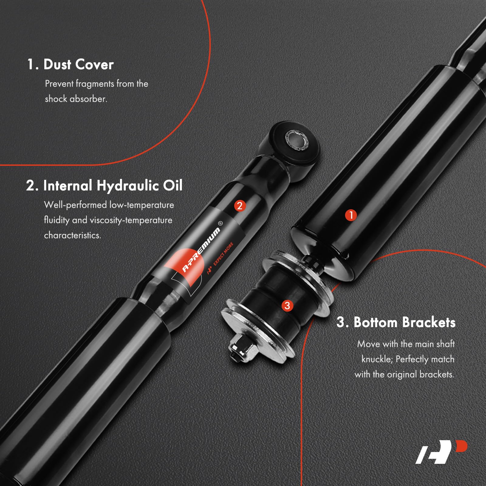 A-Premium rear-left shock assembly for Chevrolet Silverado 2500 improves handling