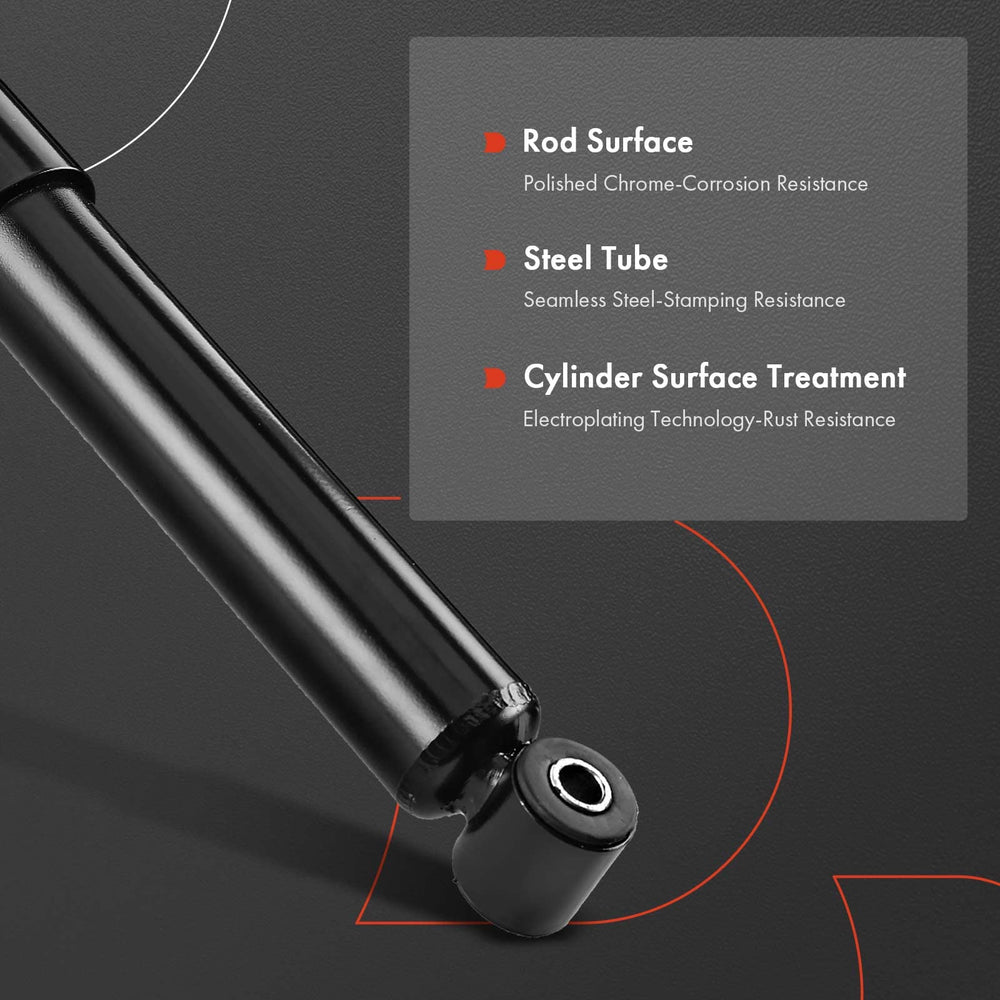 Close-up of A-Premium gas-type rear shock absorber highlighting robust construction.