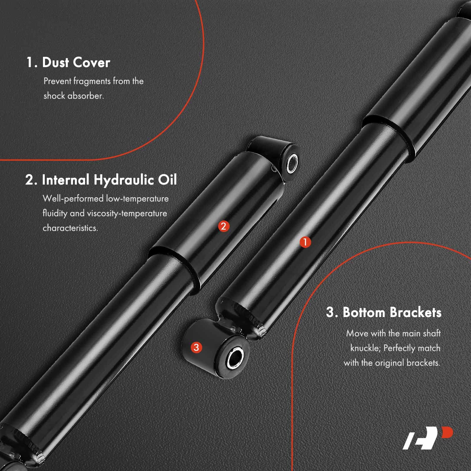 A-Premium rear shock absorber for Town & Country 2008–2010 left side, smooth ride.