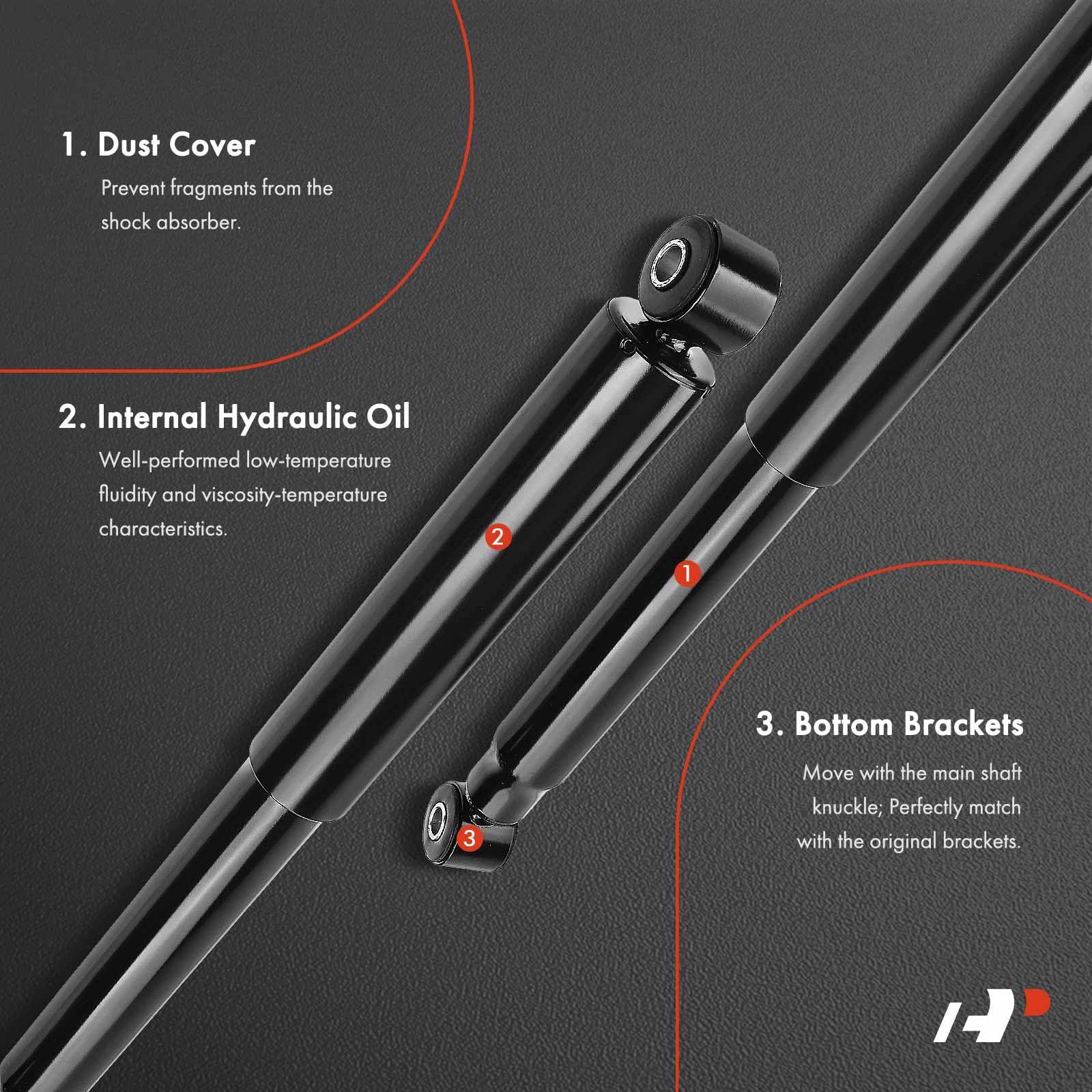 APremium rear shocks for GMC Sierra 1500 promote controlled handling on rough pavement