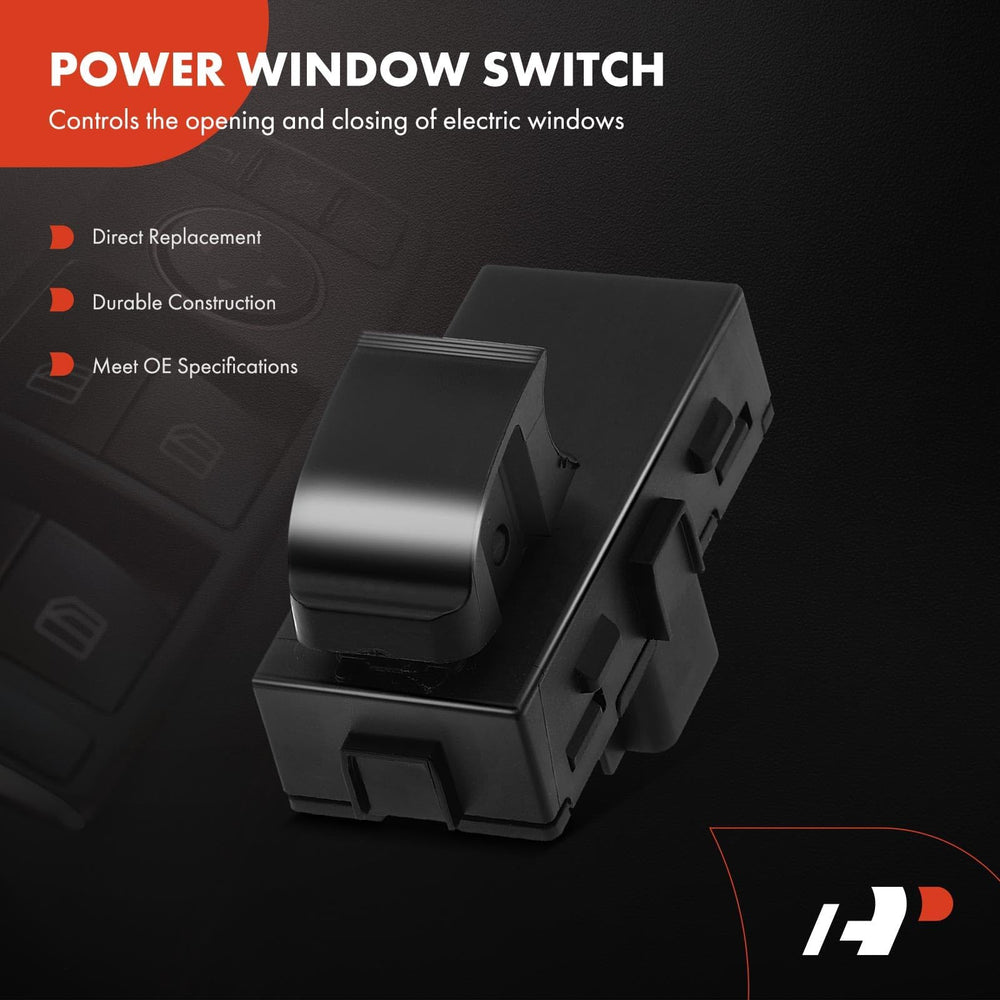 A-Premium rear-side window switch closeup showing durable black housing.
