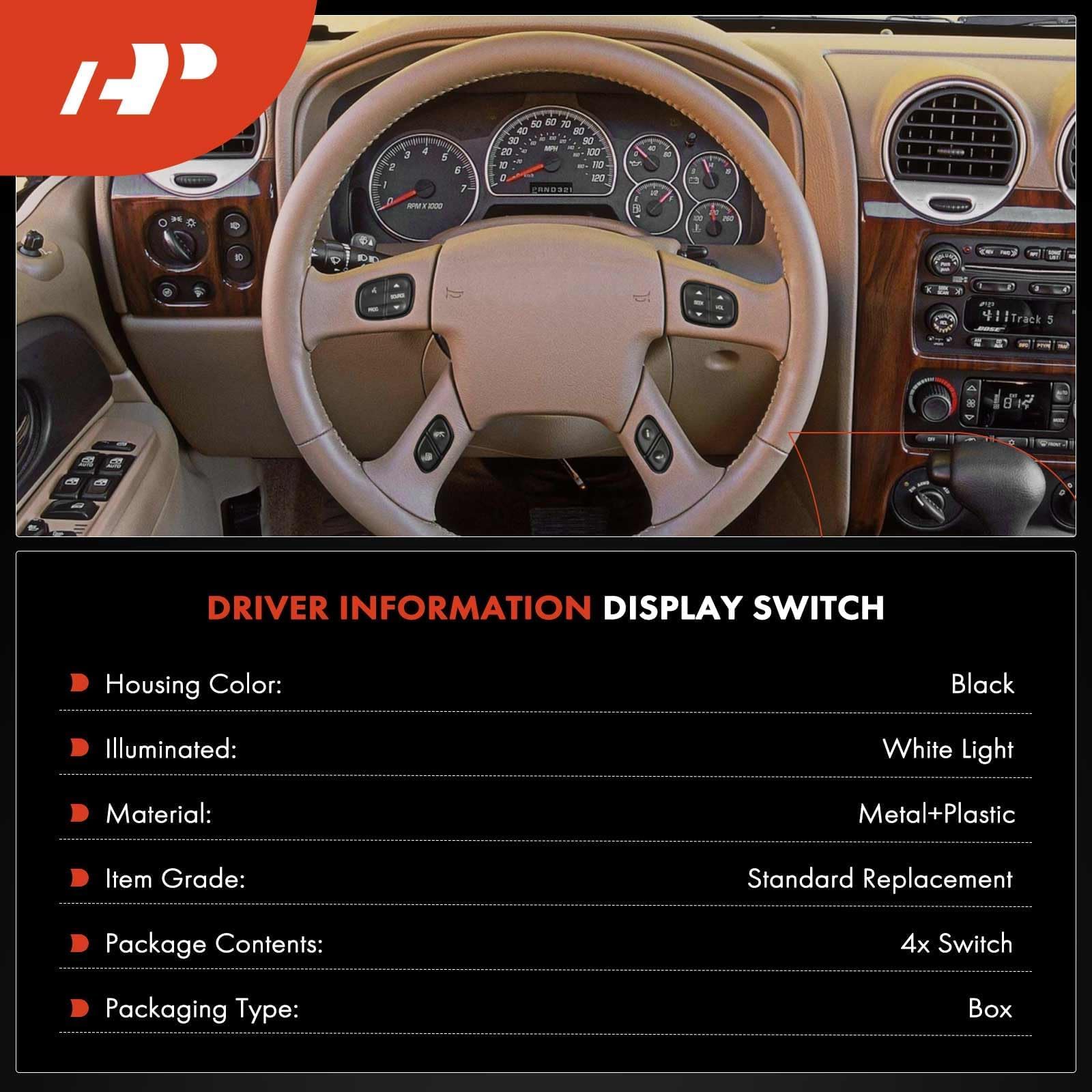Close-up of the seek and volume control button for quick steering wheel access.