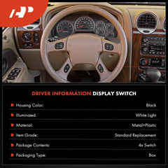 Close-up of the seek and volume control button for quick steering wheel access.