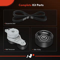 A-Premium serpentine belt close-up on belt routing example