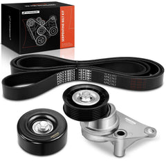 A-Premium serpentine belt drive kit front view, ready for installation.