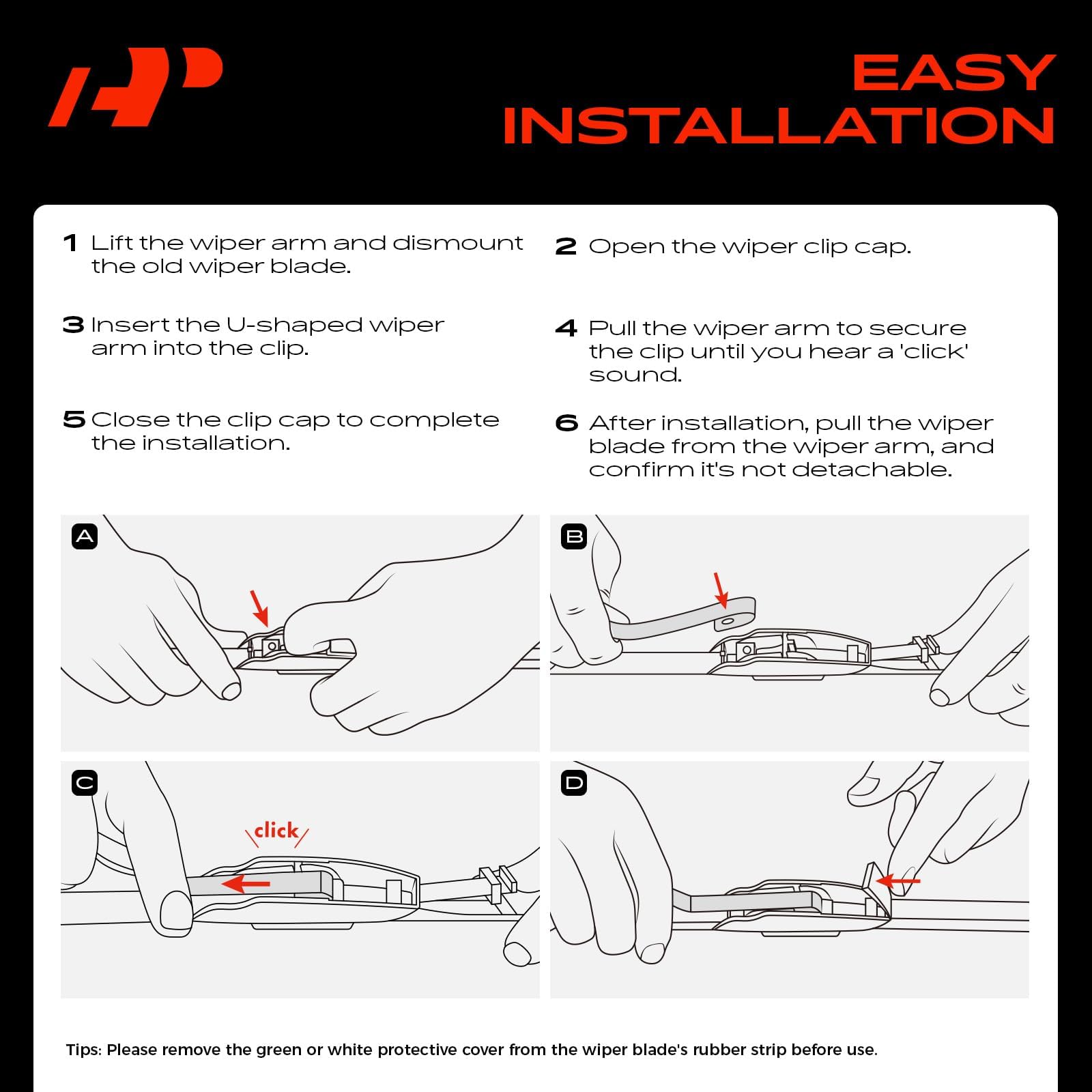 A-Premium silent coating reduces wipe noise for a smoother wipe.