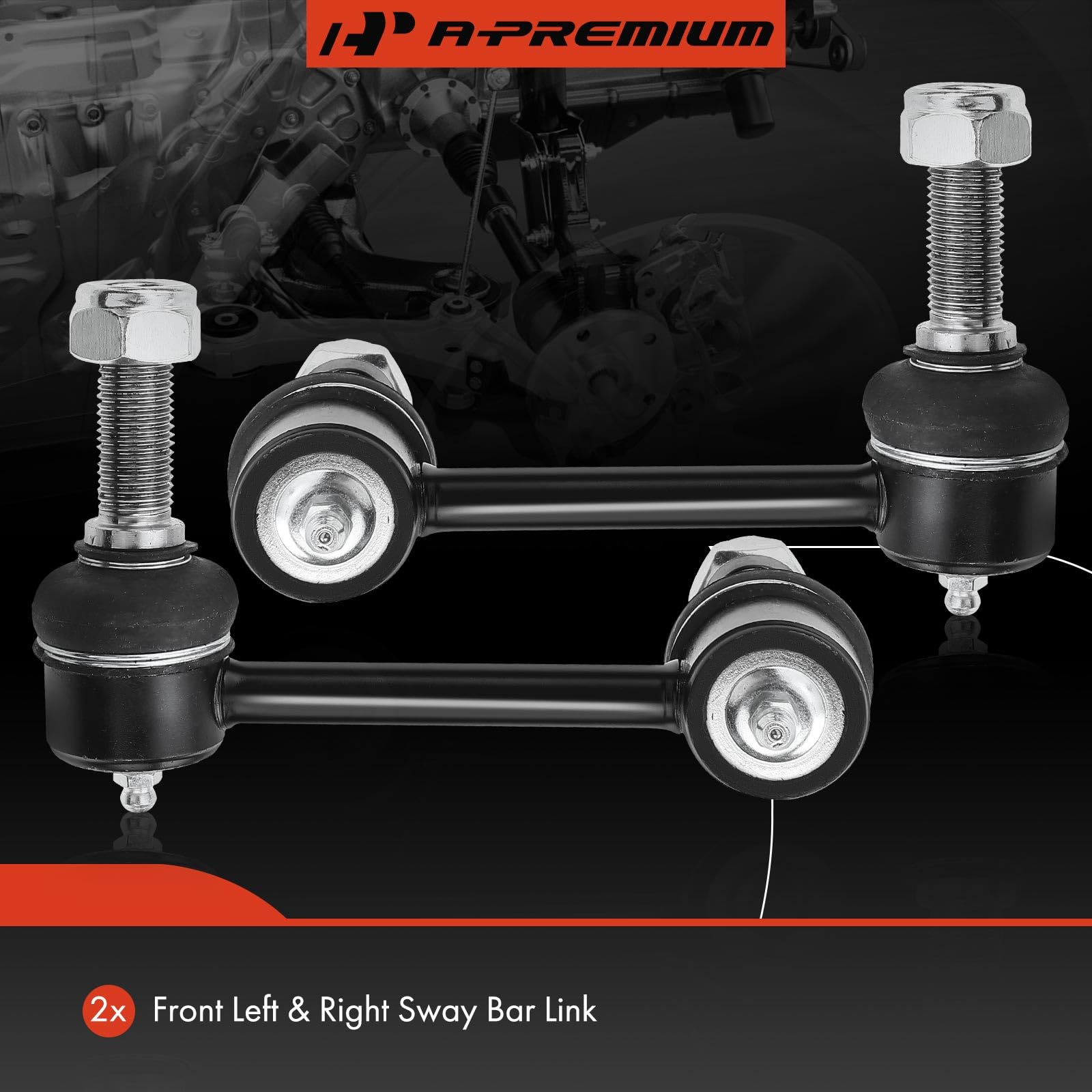 A-Premium stabilizer bar link set ready for front suspension replacement