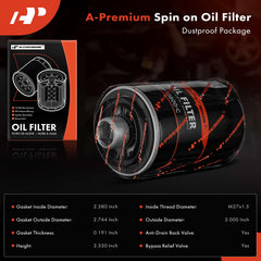 A-Premium oil filter stainless steel housing close-up highlighting durable construction for high pressure.