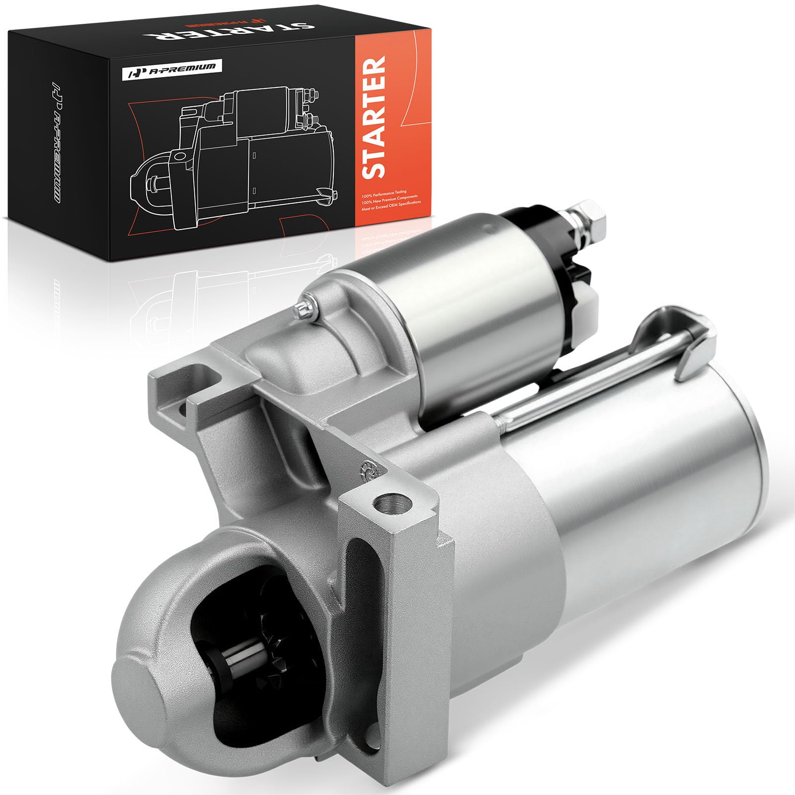 A-Premium starter motor front view for reliable starts on GM vehicles.