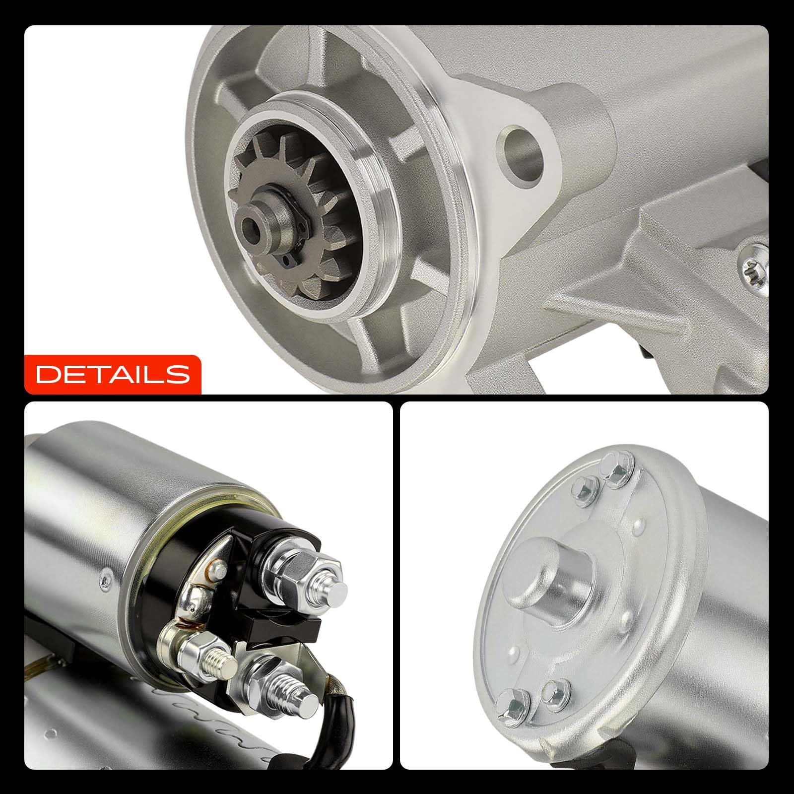 A-Premium starter motor installed-fitment image demonstrates broad Ford Lincoln compatibility