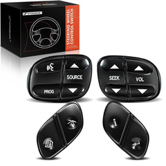 A-Premium steering wheel control switch assembly for easy media access.