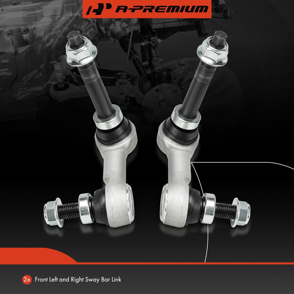 Closeup of A-Premium sway bar link showing durable steel shaft.