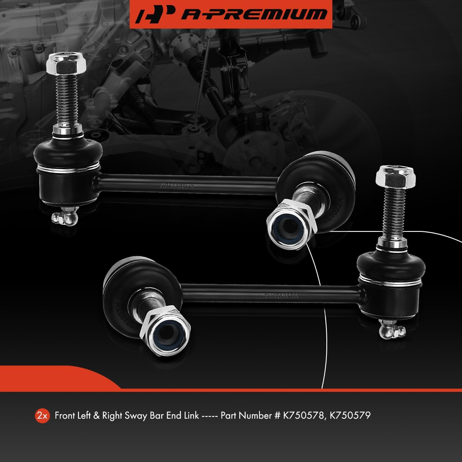 A-Premium sway bar link steel shaft detail highlights durable construction