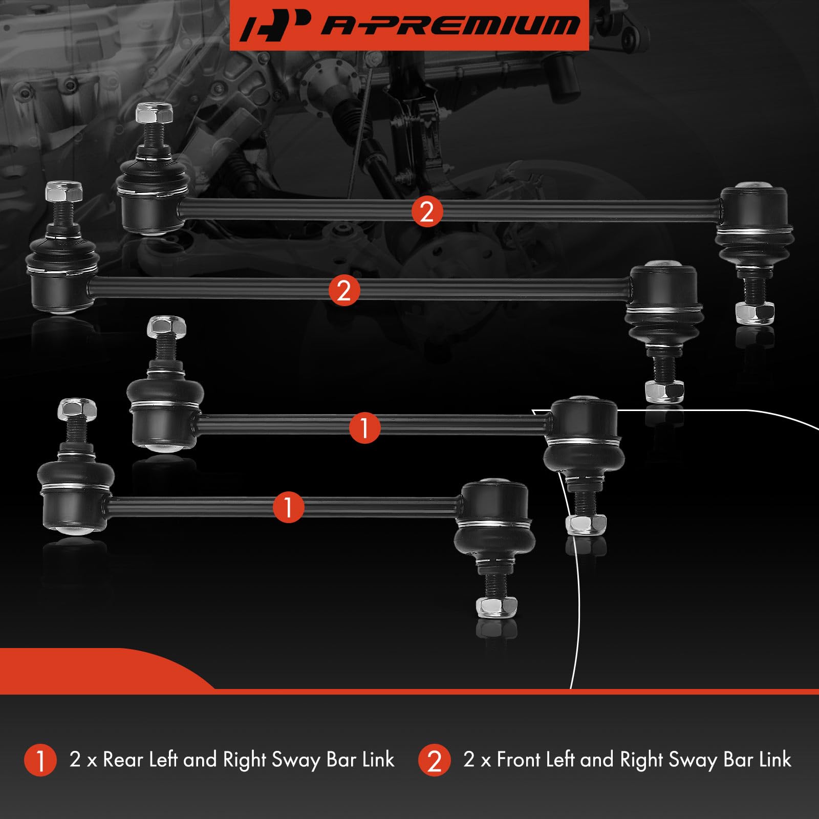A-Premium front sway bar link for Solara 1999-2003 smooths cornering