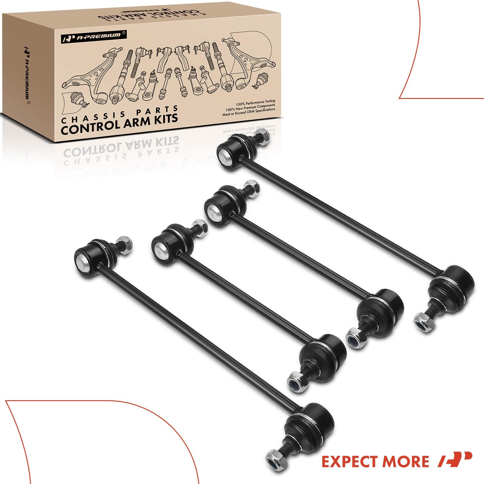 A-Premium four-link kit image showing front and rear links for installation
