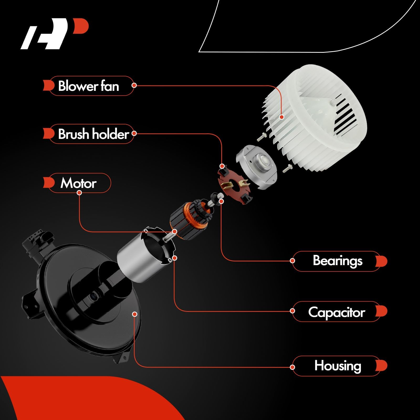 A-Premium Tacoma blower motor package box with complete contents