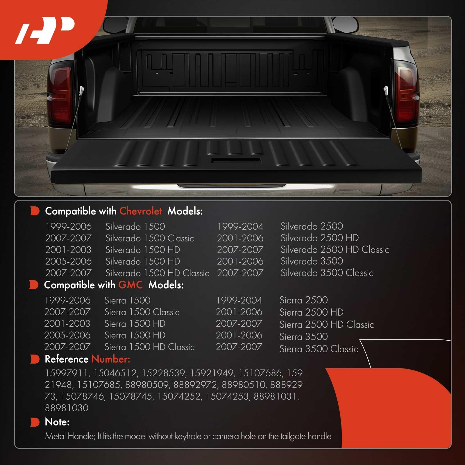 A-Premium tailgate handle bezel for a durable, clean finish