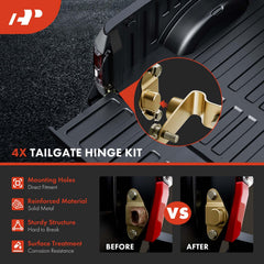 Rear view of Silverado with A-Premium hinges on the tailgate
