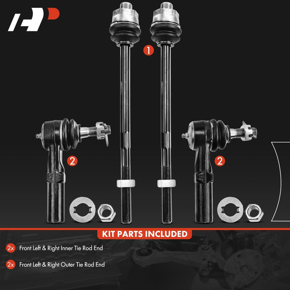A-Premium tie rod end kit contents ready for installation