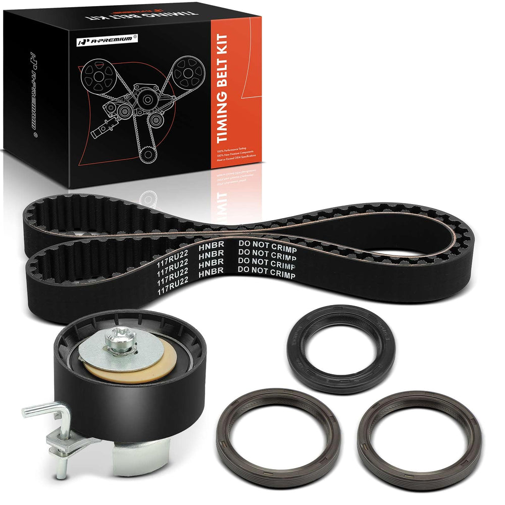 A-Premium timing belt kit front view, showcasing a complete kit for reliable engine timing.