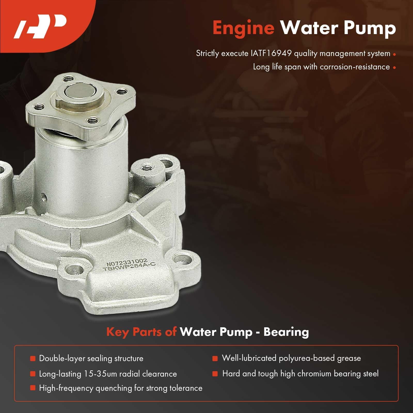 A-Premium timing belt kit water pump parts layout showing components