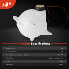 A-Premium coolant reservoir side view showcases Transit compatibility and straightforward installation.