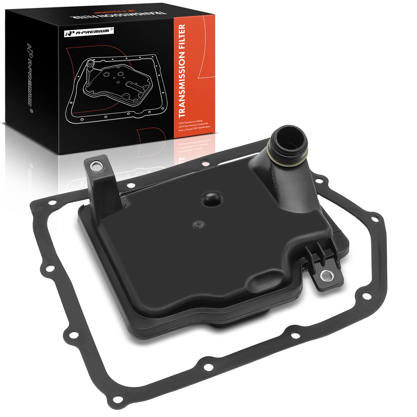 A-Premium transmission filter and pan gasket closeup showing debris filtration