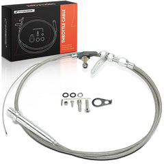 A-Premium transmission kick down cable with braided housing for durability.