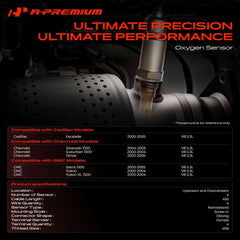 A-Premium upstream and downstream O2 sensors for Cadillac, Chevy, GMC compatibility.
