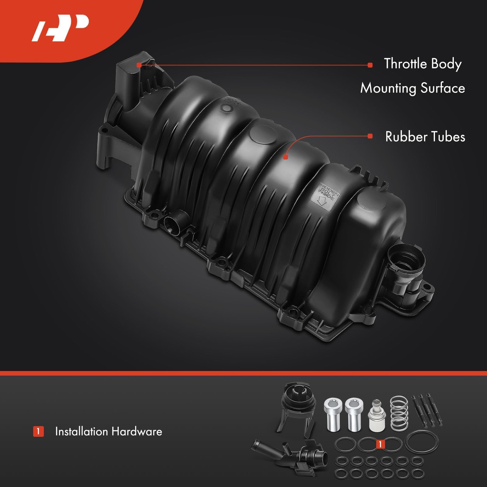A-Premium V6 3.8L upper intake manifold side view showing compact design.