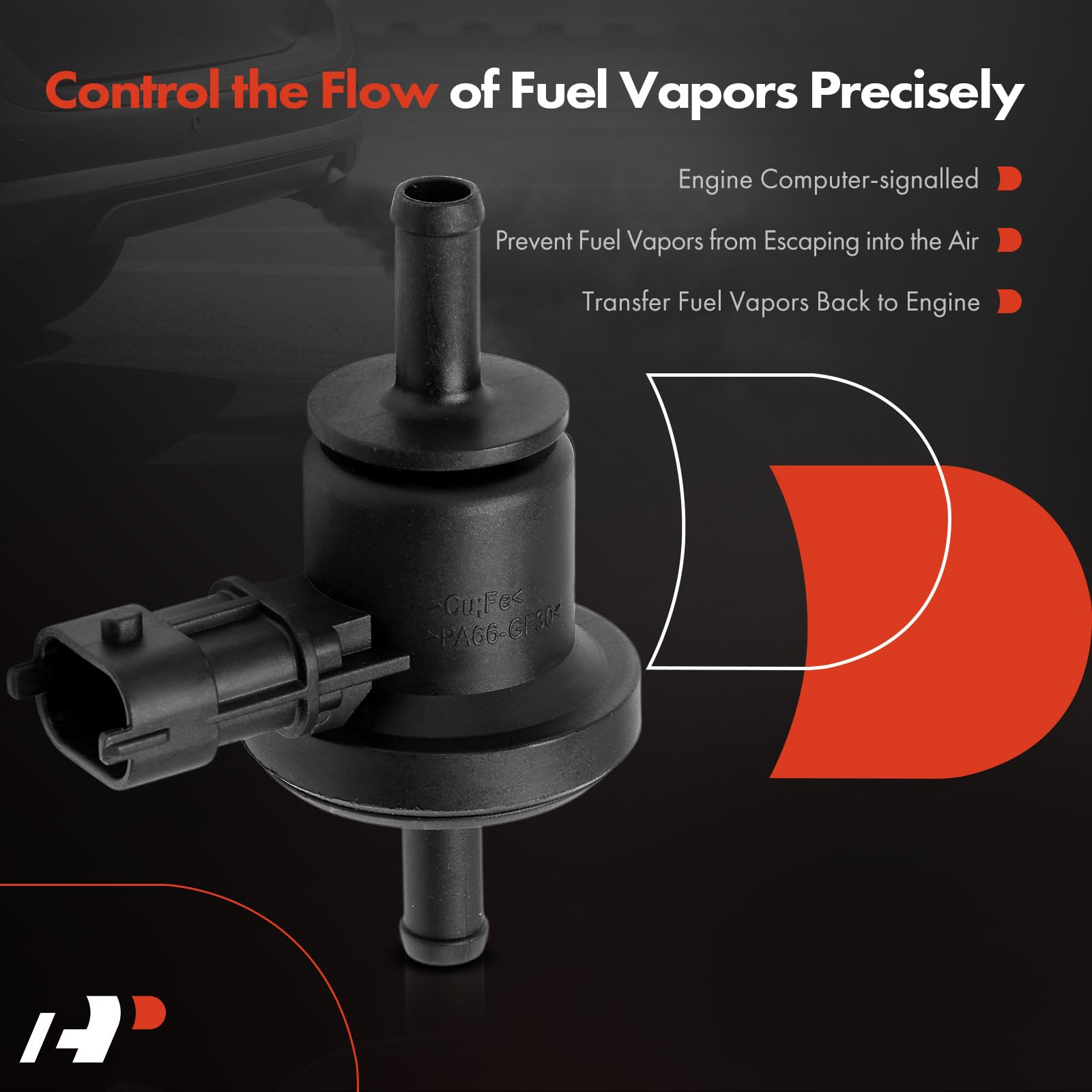 APremium purge valve on Kia Borrego, demonstrating V8 compatibility and durable plastic housing.