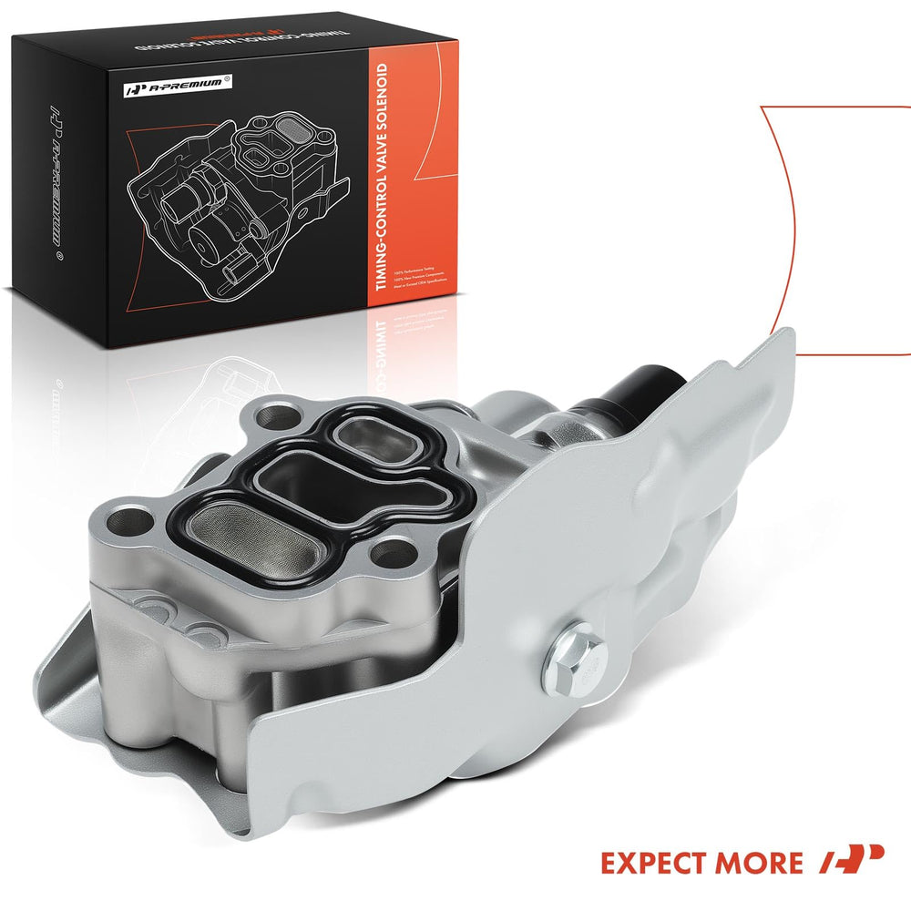 Install-ready A-Premium VTEC solenoid spool valve with included gasket and switch.