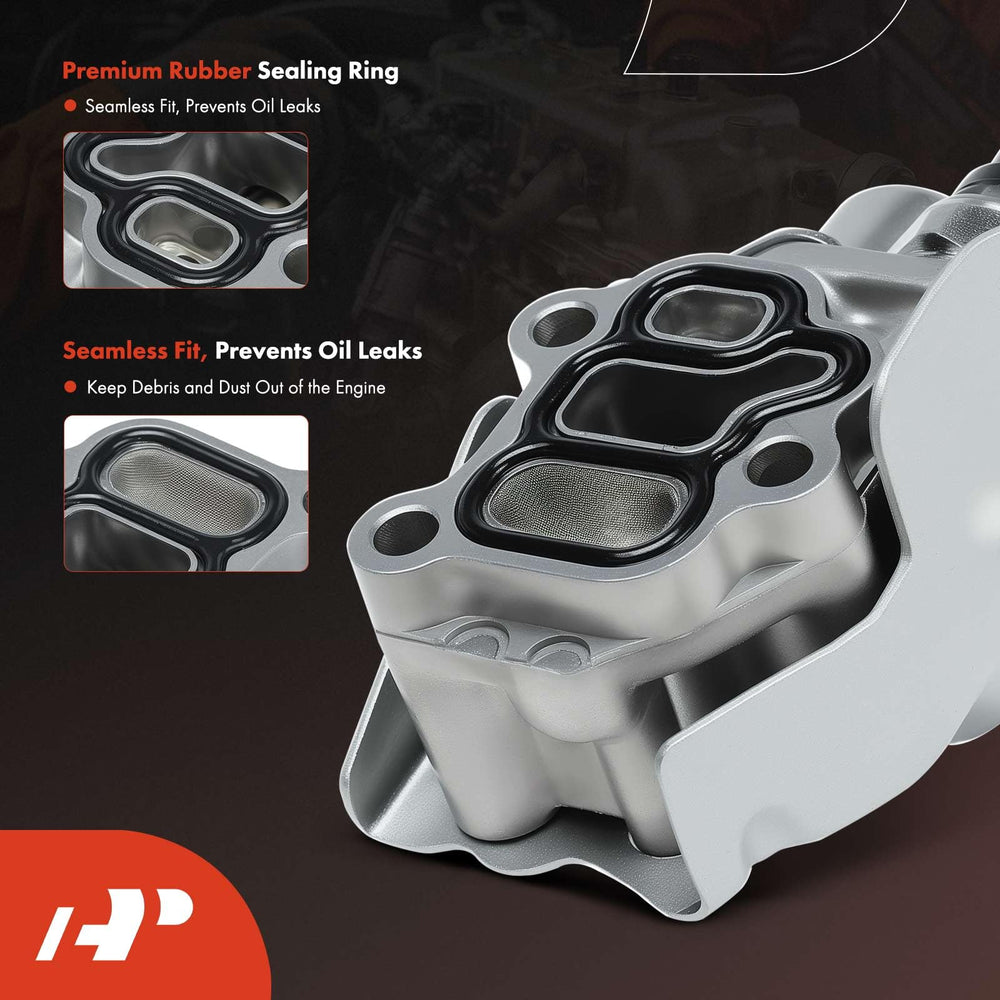 Silver zinc-plated finish on A-Premium VTEC solenoid spool valve closeup for corrosion resistance.