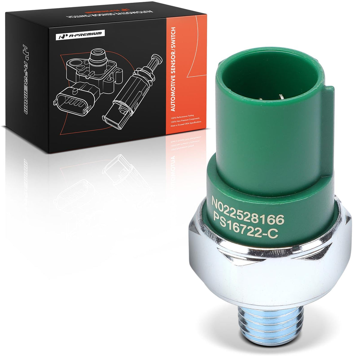 A-Premium 2-pin VVT oil pressure switch, front-angle view, ensures reliable engine monitoring.