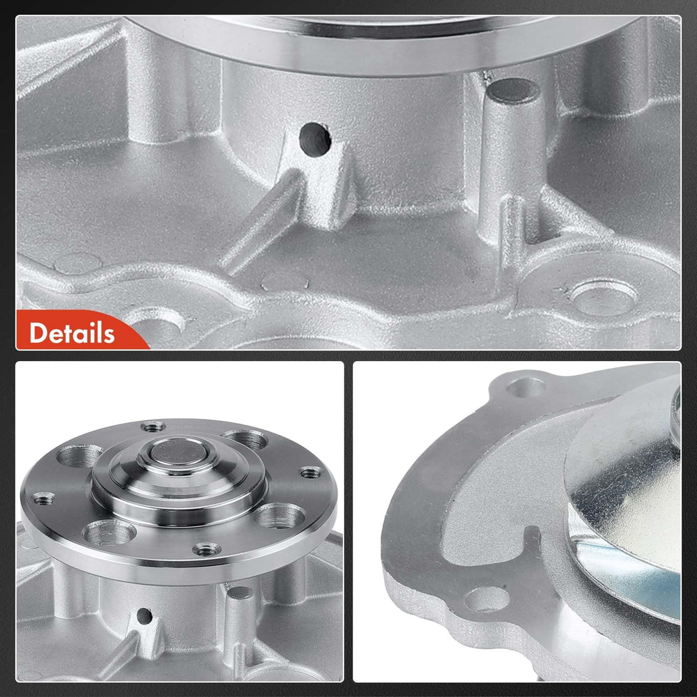 A-Premium water pump w gasket ready-for-install with standard serpentine belt mounting