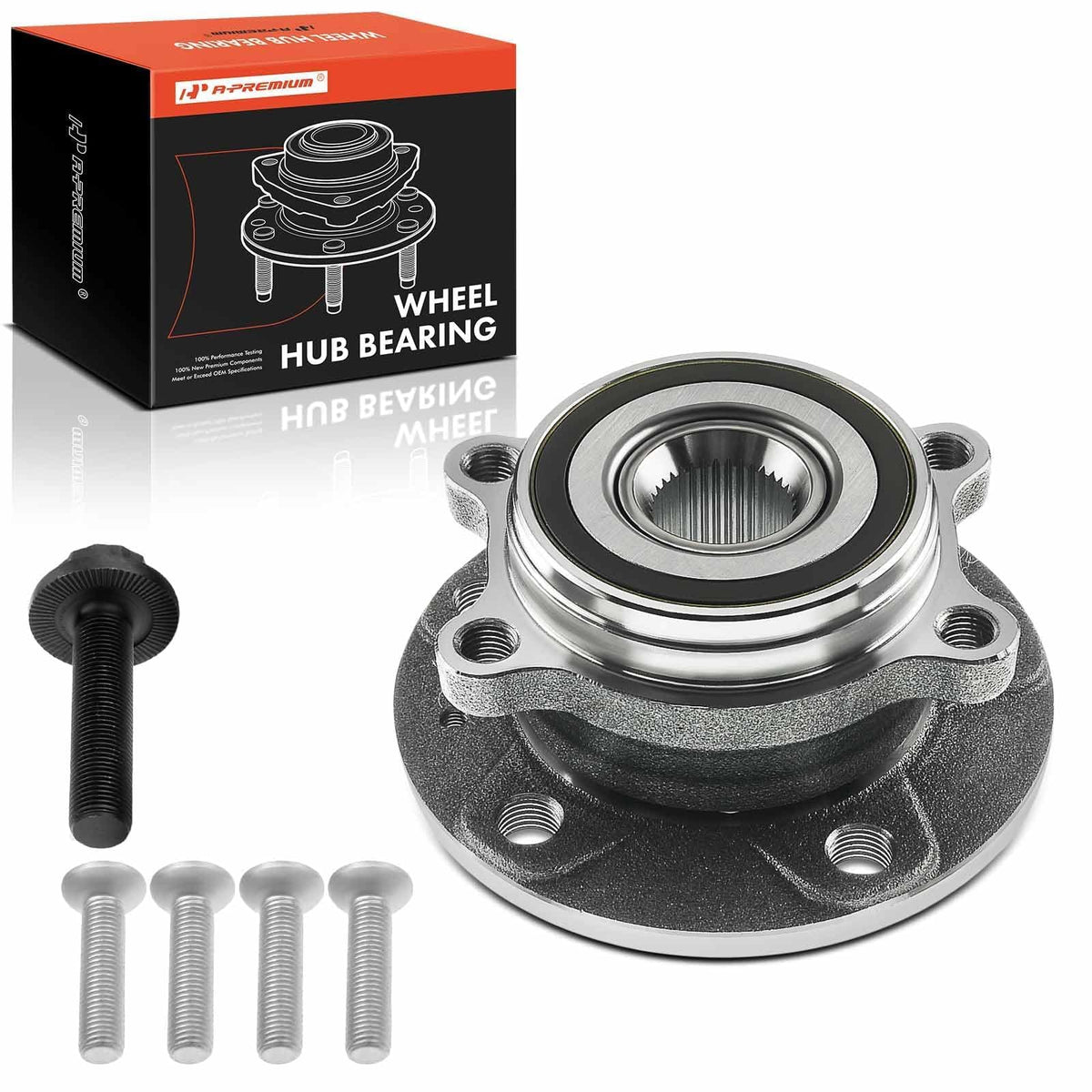A-Premium wheel bearing and hub front side fitment improves steering stability