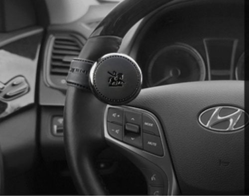 APROFAMILY Blacksuit leather power knob mounted handle for easier one-point steering