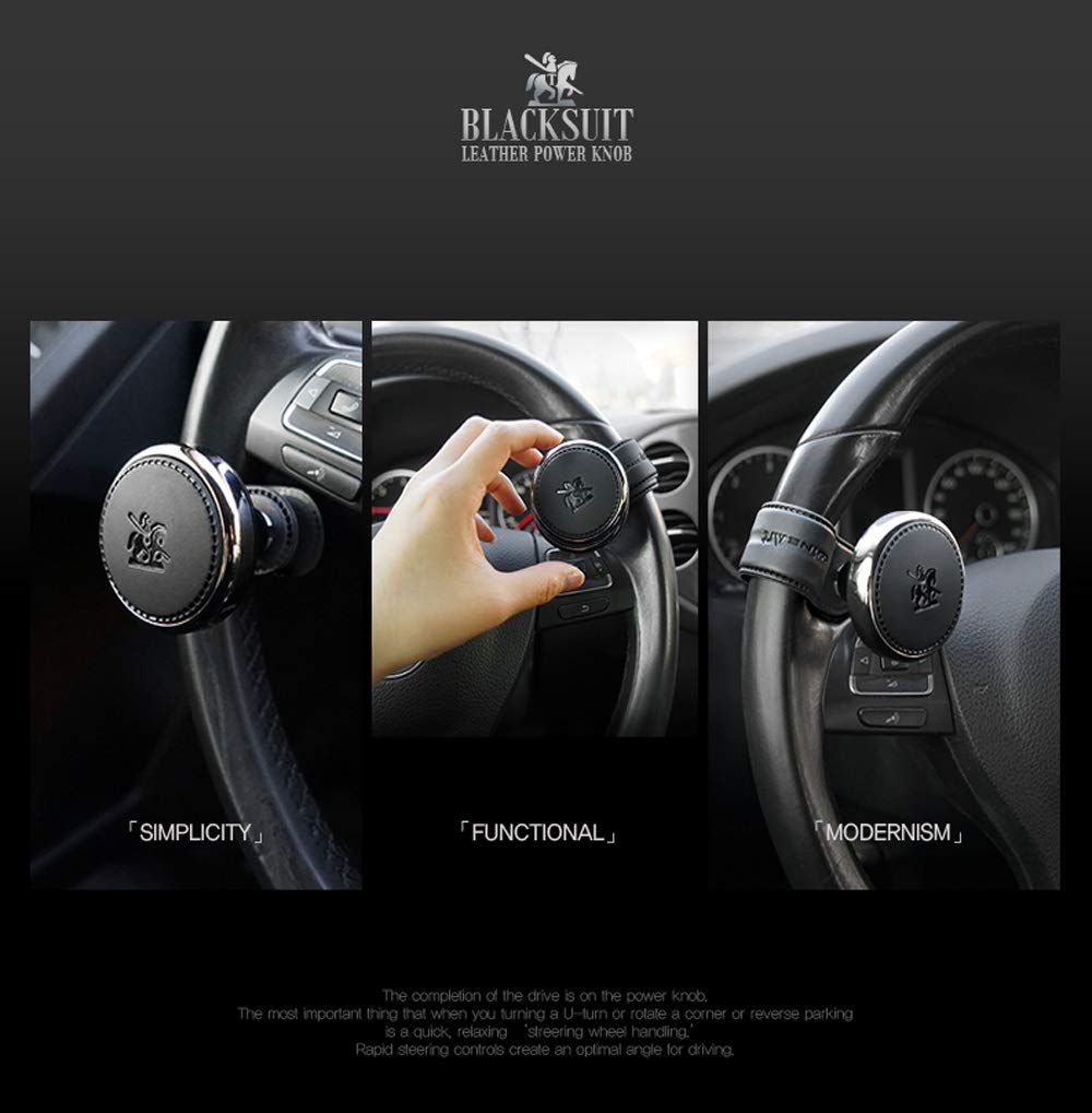 APROFAMILY Blacksuit steering wheel spinner in action supports smoother low-speed turns
