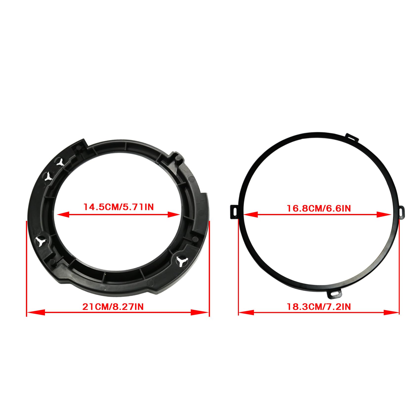 APRT 7-inch round headlight mounting ring front-right ensures stable mounting for JK Wrangler.