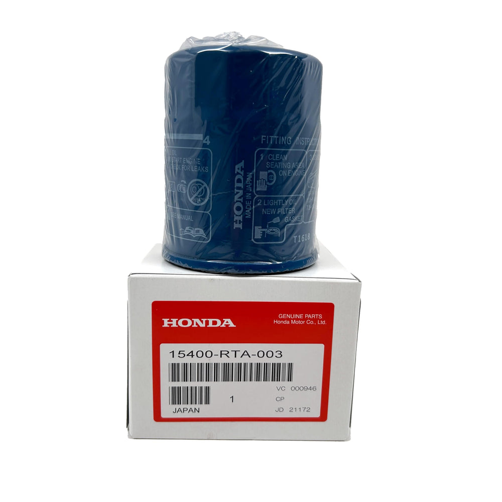 Close-up of APSG 15400-RTA-003 label showing OEM quality