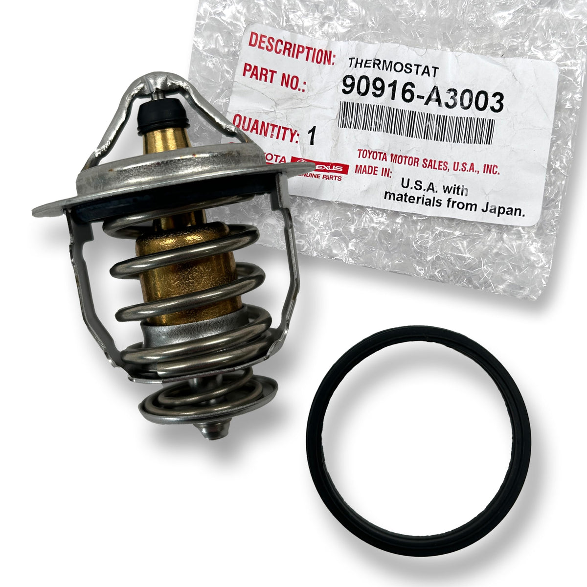 APSG Genuine 90916-A3003 thermostat front view for Lexus and Toyota cooling.