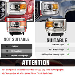 APSVE headlight assembly for 2014-2018 GMC Sierra 1500 ensures OEM-like fit