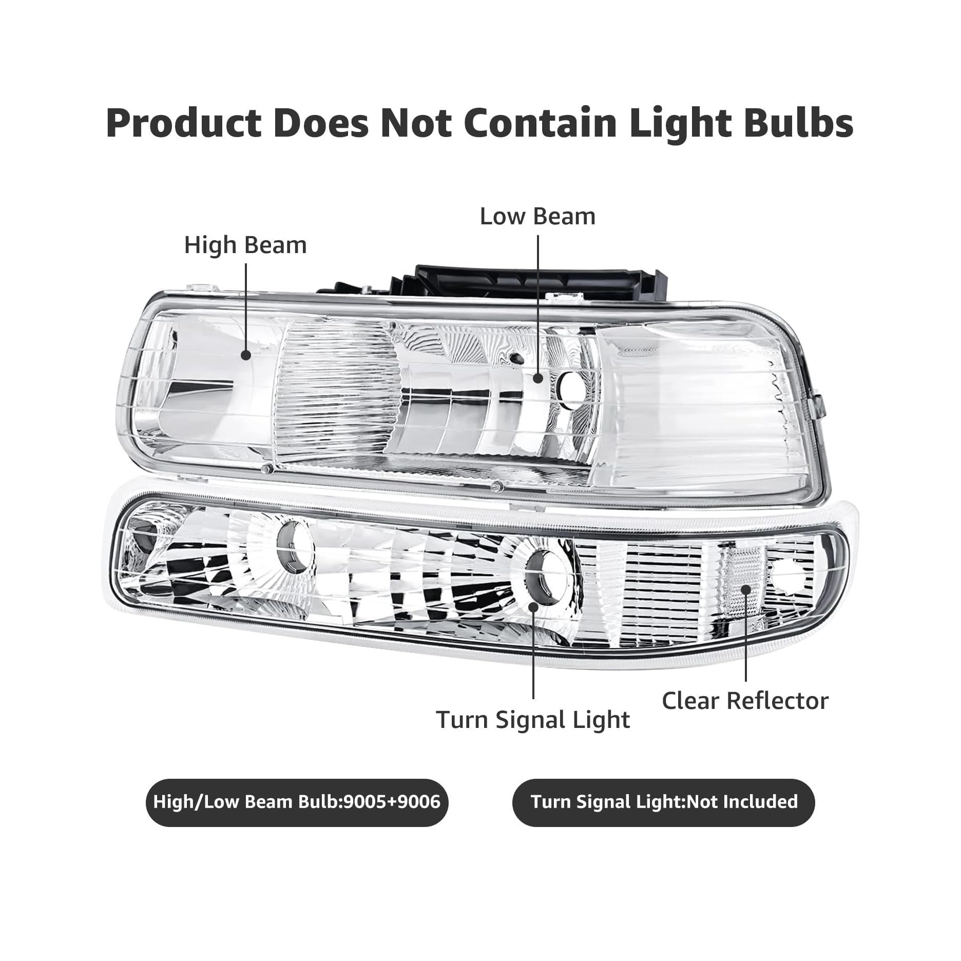 APSVE bumper lights pair for Chevy Silverado and Tahoe front upgrade
