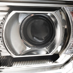 APSVE front-view headlight with chrome housing and clear lens for modern look