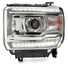 APSVE headlight passenger-side assembly with chrome housing ensures balanced illumination
