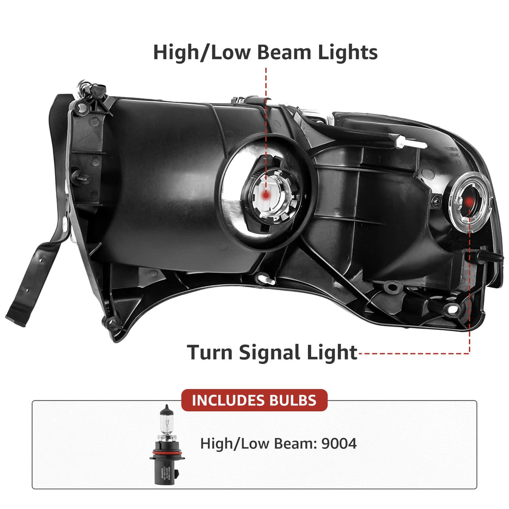 APSVE headlight pair for 1994-2002 Ram non-sport models with OE-like fit