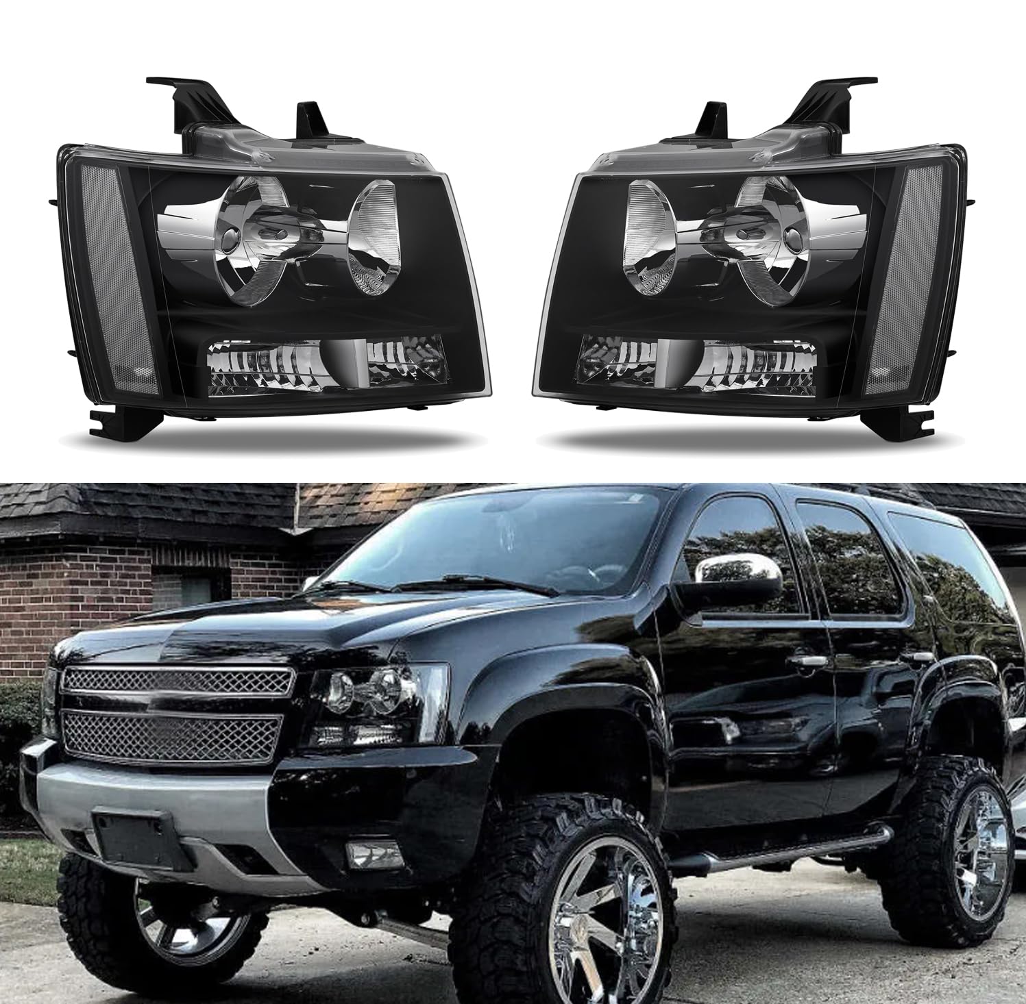 APSVE headlight assembly for Suburban 1500 2007–2014 with durable reflectors and precise beam