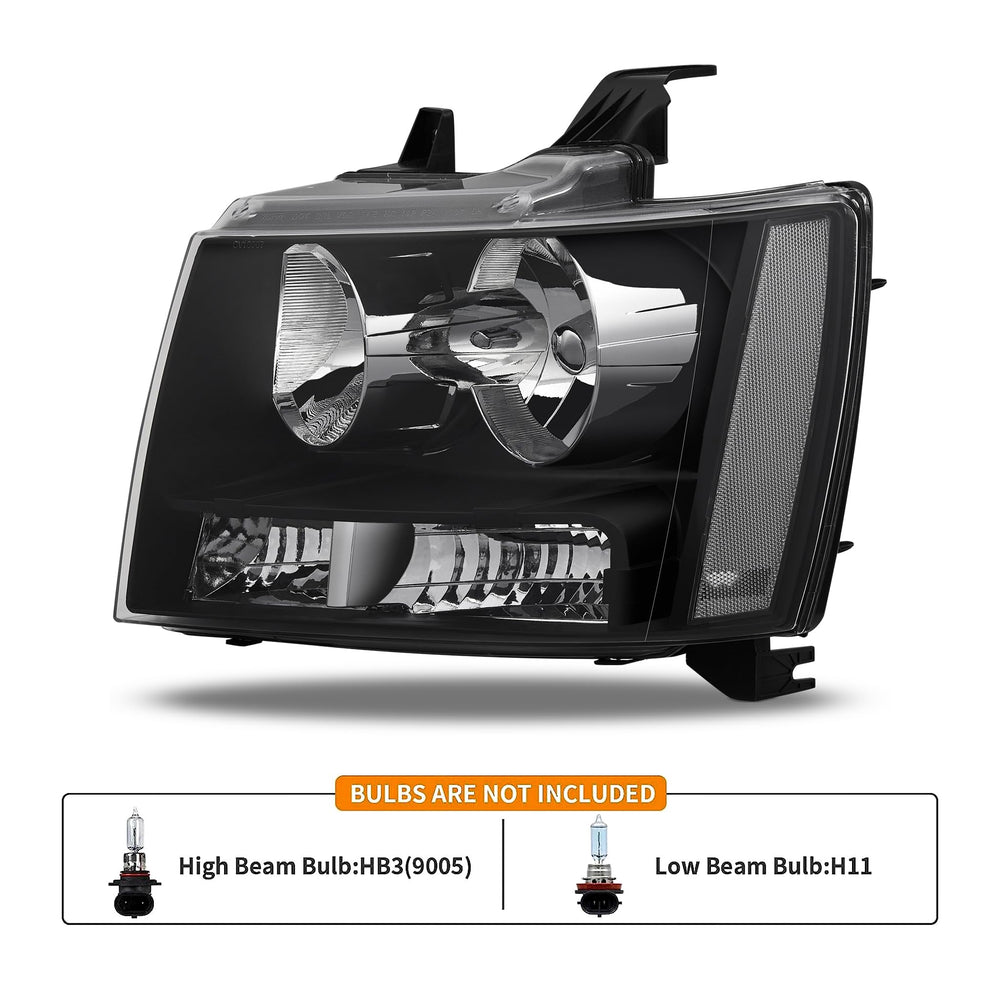 APSVE Tahoe front right headlight with clear reflector for improved nighttime safety